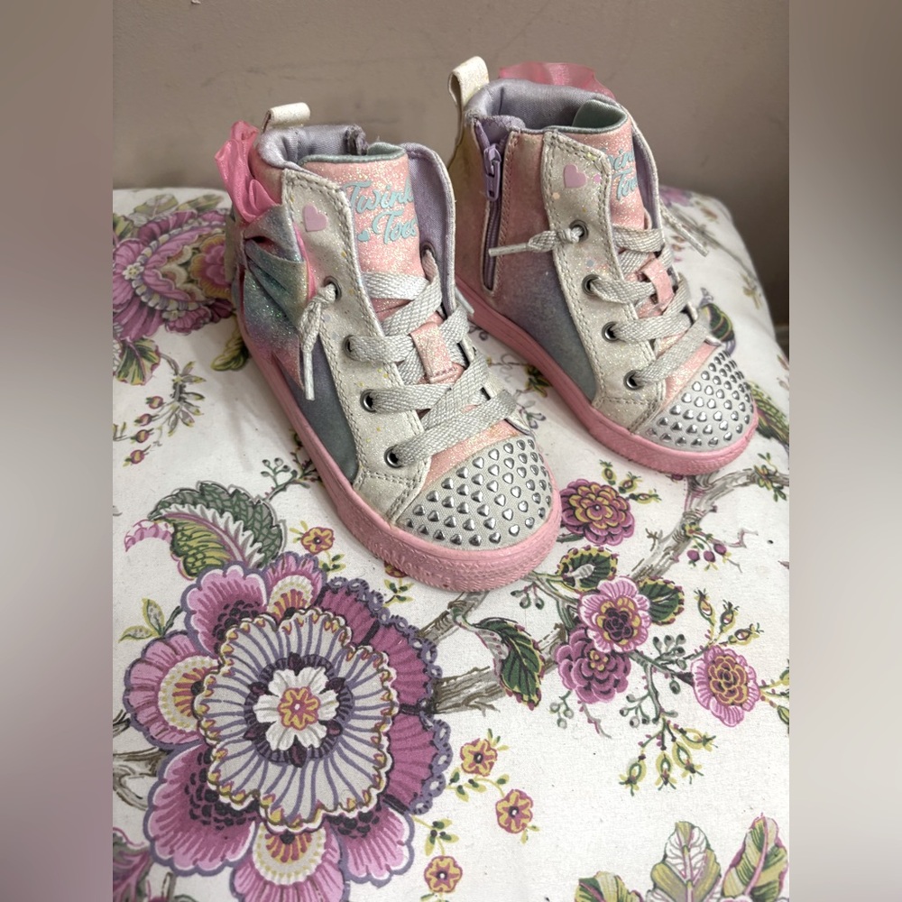 Kids Glitter High-Top Sneakers